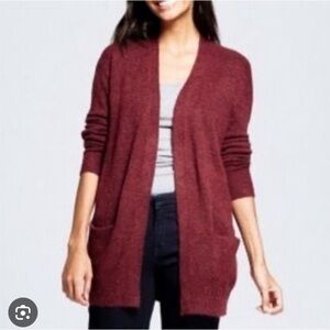 a new day Burgundy Open Cardigan